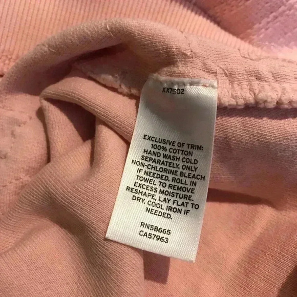 Hinge Beaded Terry Sweater beaded Pink  Size Small - Picture 5 of 5